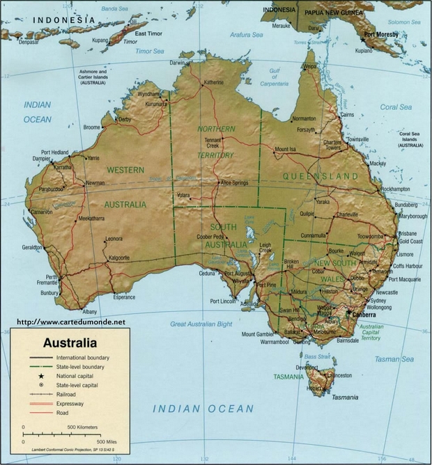 Kaart Australië