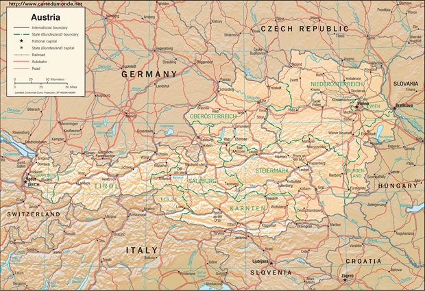 Mapa Austria