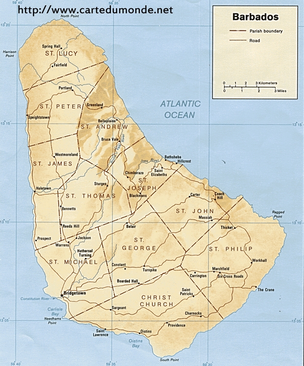 Mapa Barbados