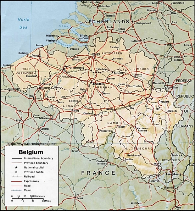 Carte Belgique