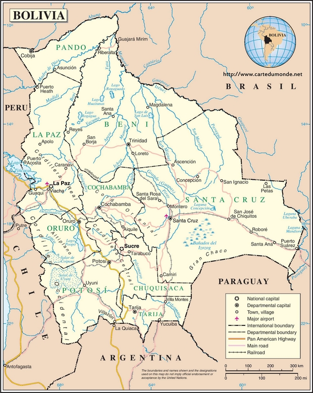Mapa Boliwia