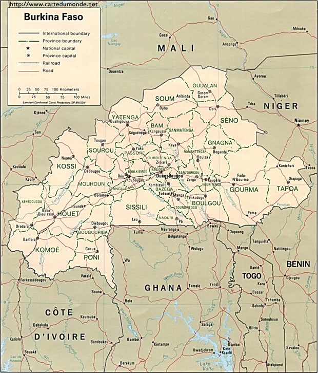 Map Burkina Faso