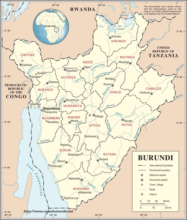 Carte Burundi