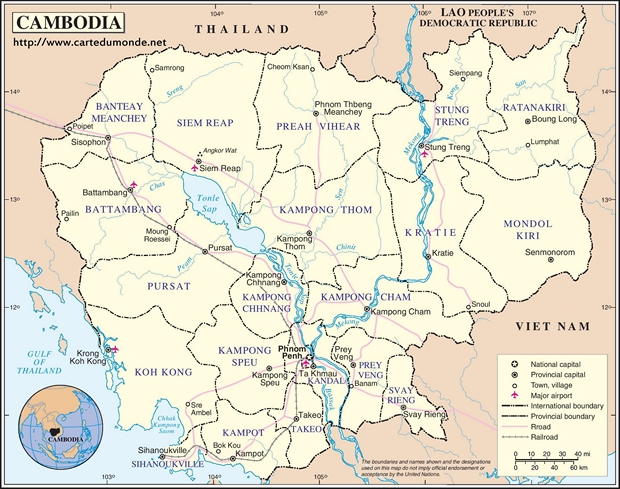Mapa Kambodża