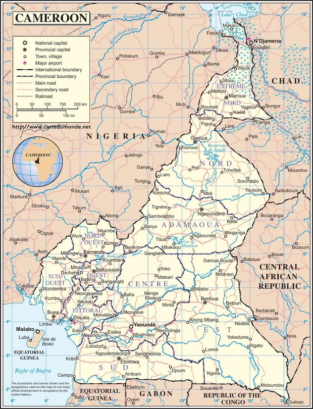 Carte Cameroun