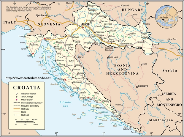 Mapa Croacia