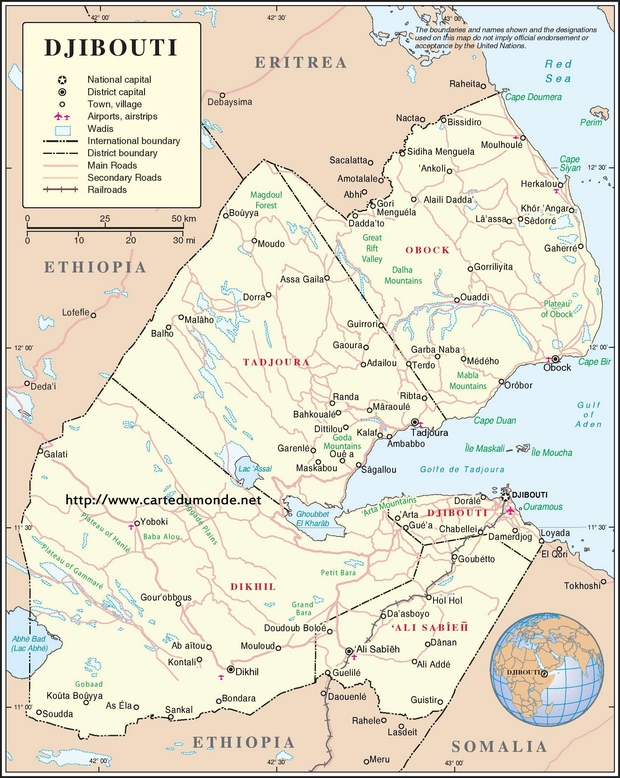 Karte Djibouti