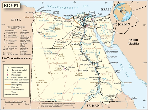 Mapa Egipt