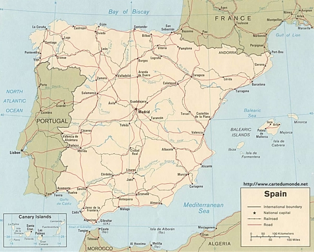 Karte Spanien