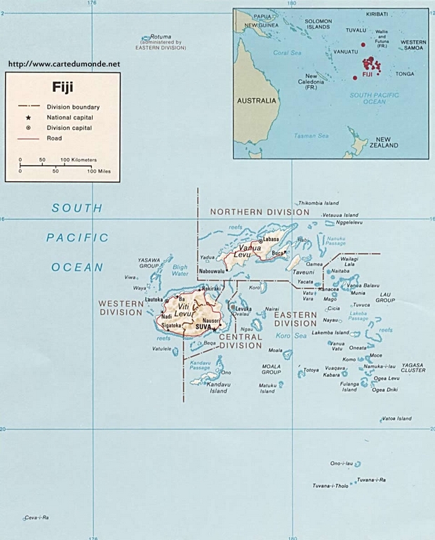 Mapa Fiji