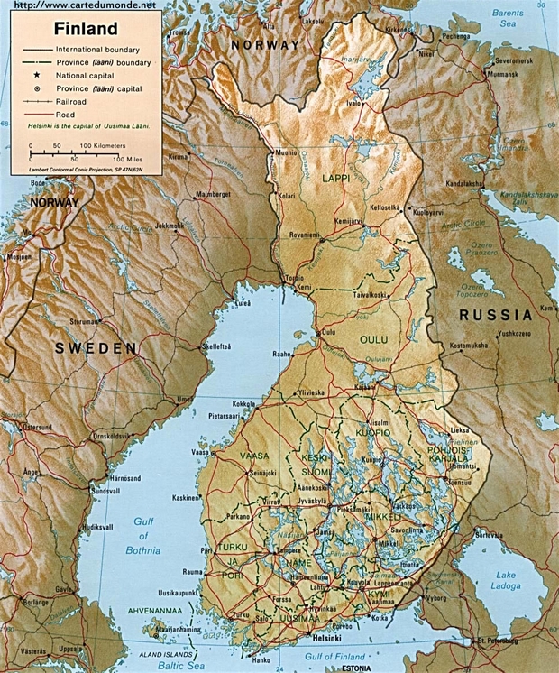 Karte Finnland