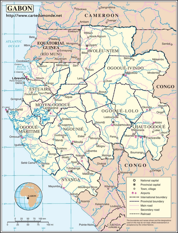 Carte Gabon