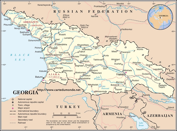 Mapa Gruzja
