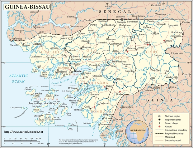 Carte Guinée-Bissau