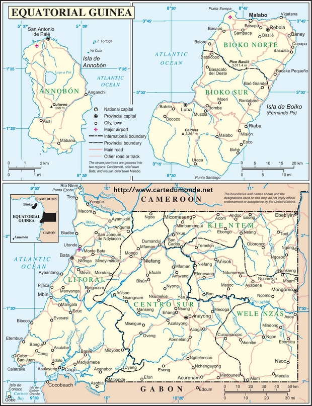 Carte Guinée Équatoriale
