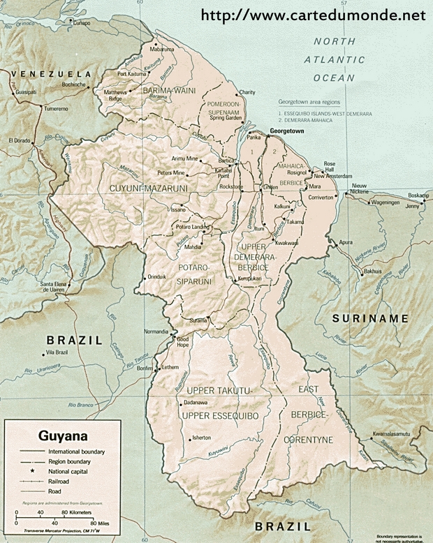 Mapa Gujana