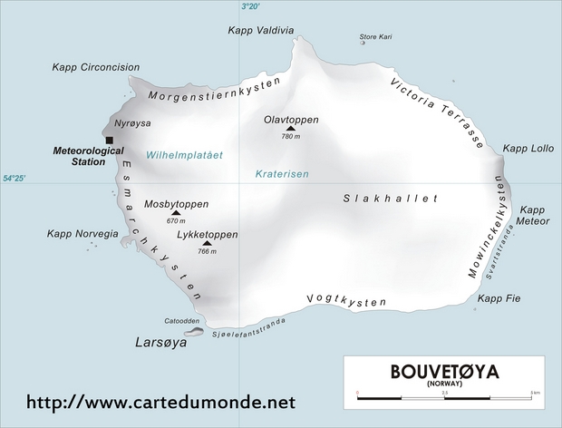 Mapa Isla Bouvet