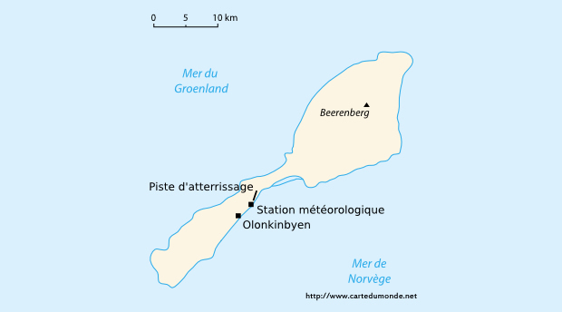 Kaart Svalbard en Jan Mayen