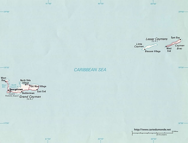 Karte Cayman-Inseln