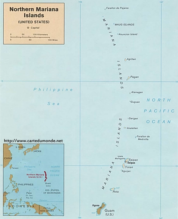 Carte Îles Mariannes du Nord
