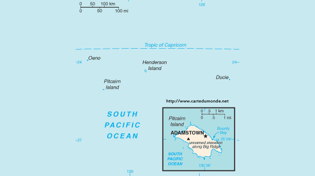 Mapa Islas Pitcairn