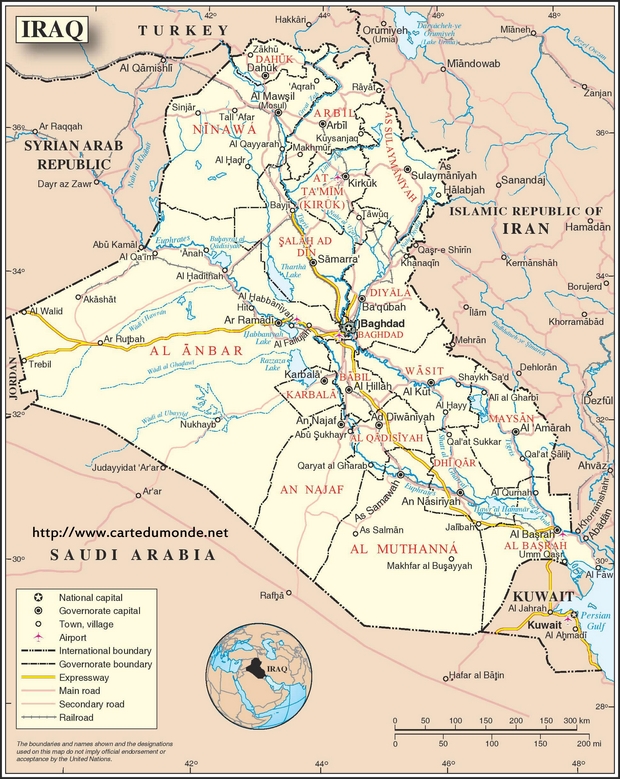 Kaart Irak
