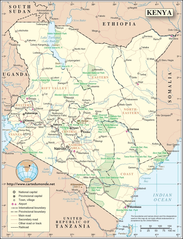 Kaart Kenia