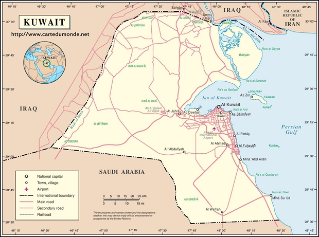 Karte Kuwait