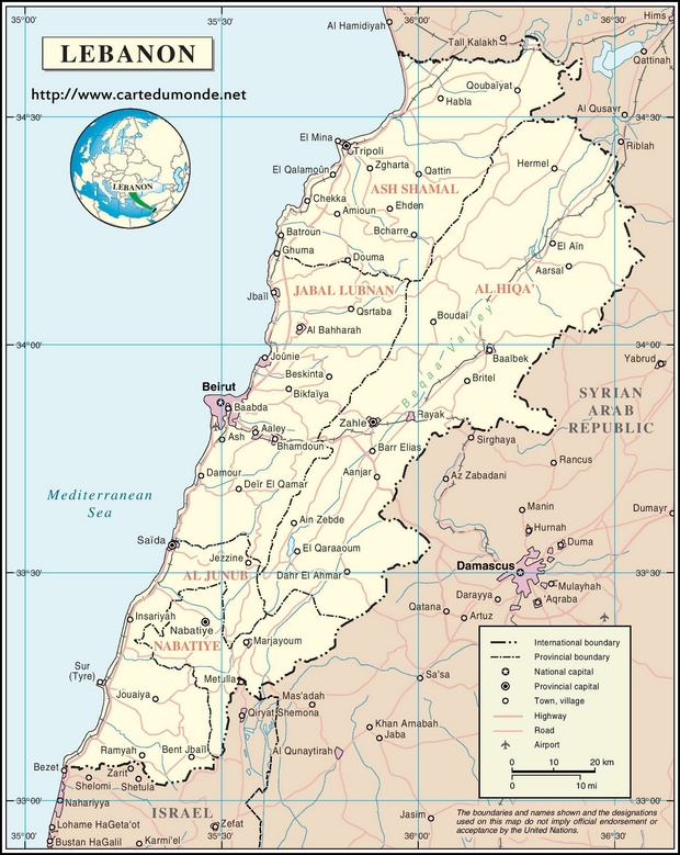 Mapa Liban