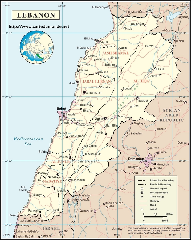 Map Lebanon