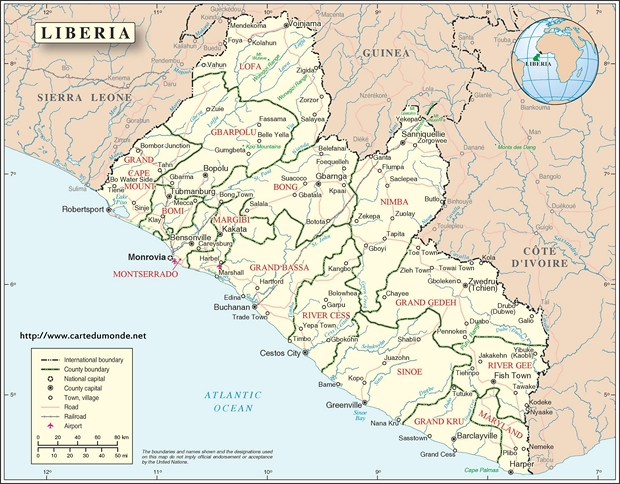 Mapa Liberia