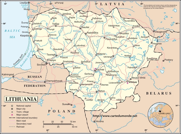 Mapa Litwa