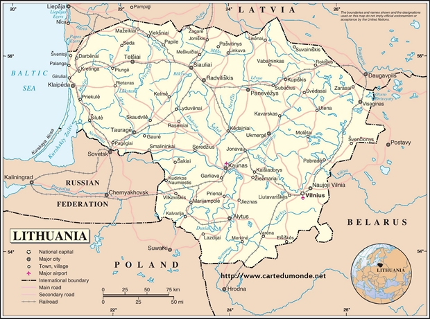 Map Lithuania