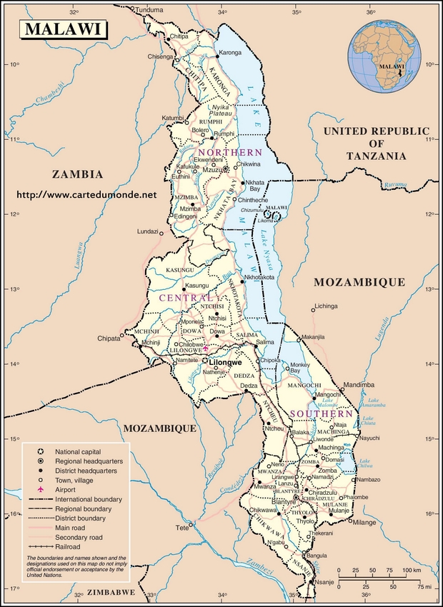 Karte Malawi