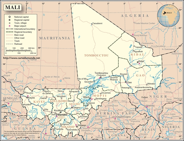 Karte Mali