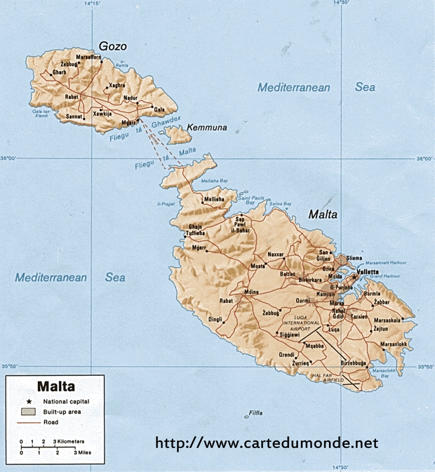 Kaart Malta
