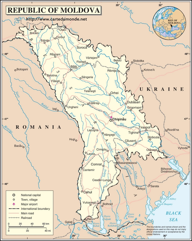Mapa Moldavia