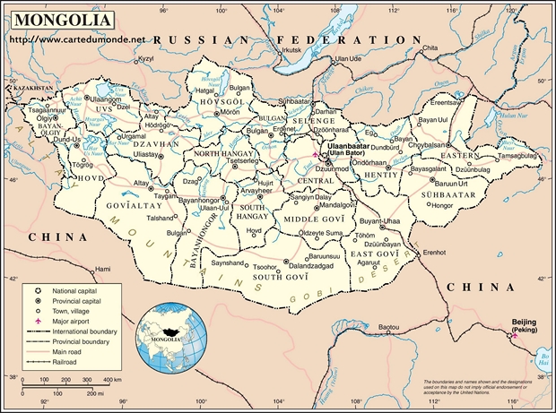 carte de la mongolie