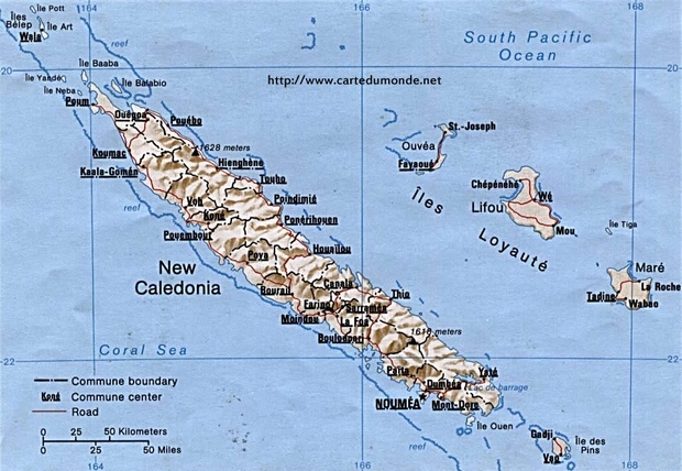 Mapa Nowa Kaledonia