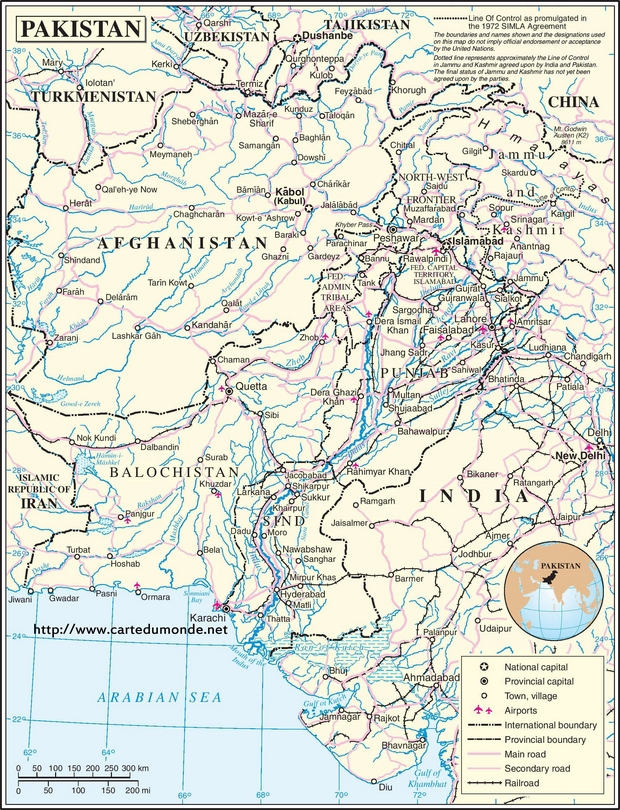 Mapa Pakistán