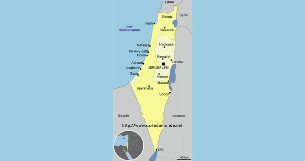 Karte palästinensische Autonomiebehörde
