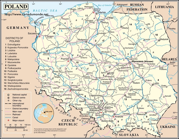 Carte Pologne