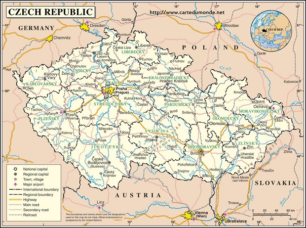 Mapa República Checa