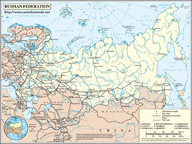 Mapa Rusia