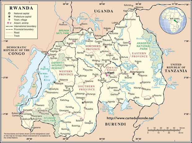 Mapa Ruanda
