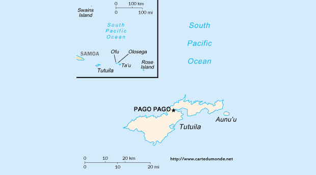 Mapa Samoa Amerykańskie