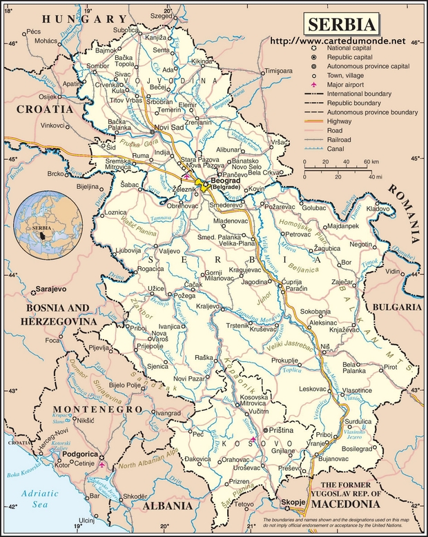 Mapa Serbia