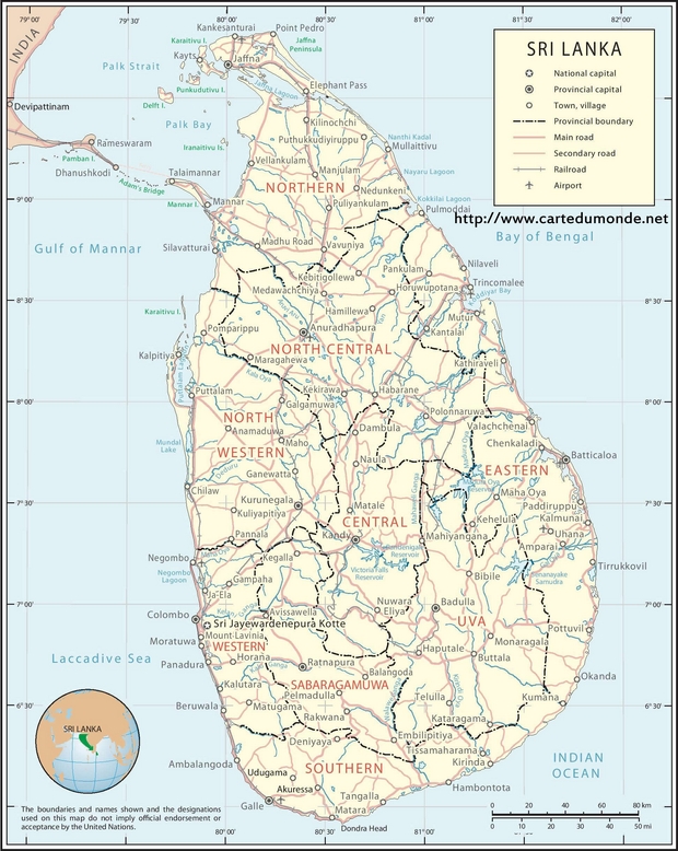 Karte Sri Lanka