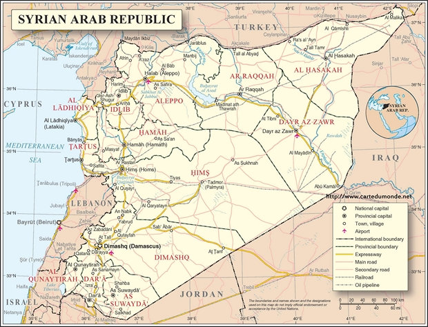 Carte Syrie