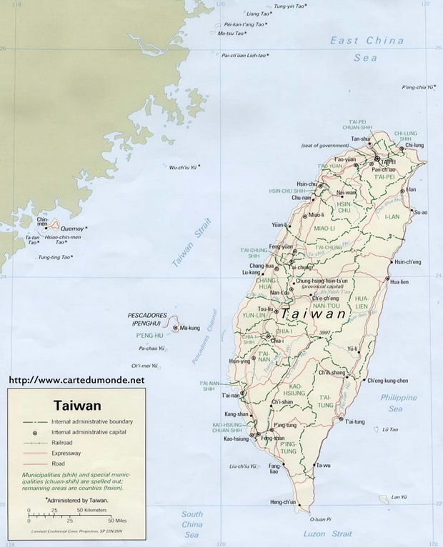 Mapa Taiwán